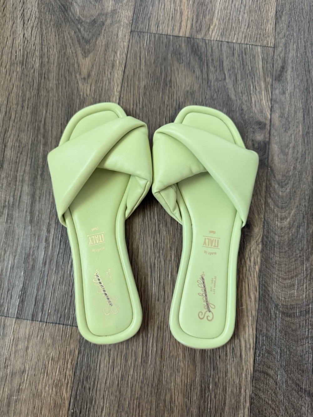 Seychelles Moss Green Breathe of  Fresh Air Slide Sandals Women’s US 6 Italy